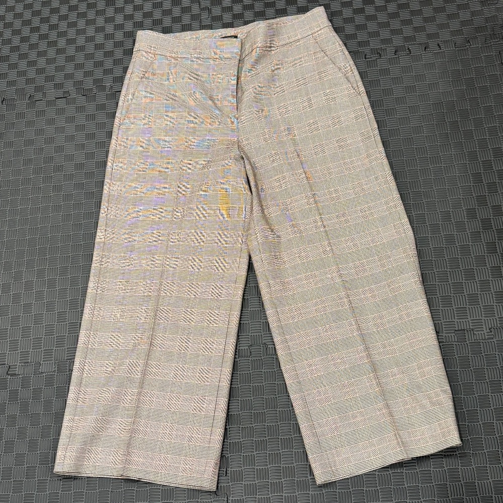 Ann Taylor Plaid Wide Leg Capri